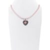 Kinder Perlencollier mit Strass-Herz ~ rosa