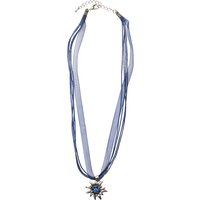 Collier mit Edelweissanhänger 000157 ~ dunkelblau
