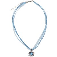 Collier mit Edelweissanhänger 000157 ~ hellblau