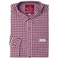 Trachtenhemd langarm dunkelrot kariert Robby 005114 ~ 3XL