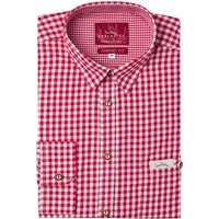 Trachtenhemd langarm rot kariert Robby 005115 ~ 3XL