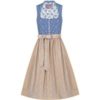 Dirndl lang 80 cm hellblau beige Nicoletta 005207 - limitiert ~ 38