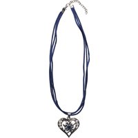 Collier mit Herzanhänger 000156 ~ dunkelblau