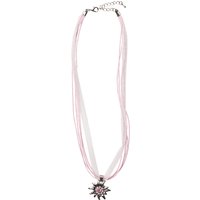 Collier mit Edelweissanhänger 000157 ~ rosa