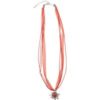 Collier mit Edelweissanhänger 000157 ~ rot