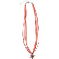 Collier mit Edelweissanhänger 000157 ~ rot