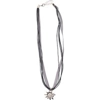 Collier mit Edelweissanhänger 000157 ~ schwarz