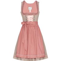 Mini Dirndl 55cm taupe koralle gepunktet Dana 006169 ~ 32