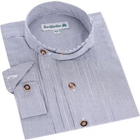 Kinder Trachtenhemd langarm blau gestreift 006407 ~ 104