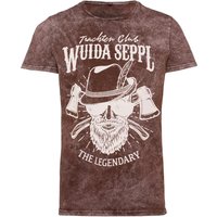 Trachtenshirt kurzarm braun Wuida Seppl 006571 ~ S