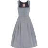 Midi Dirndl 70cm Gastro hellgrau Stretch Babette 006870 ~ 32
