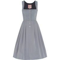 Midi Dirndl 70cm Gastro hellgrau Stretch Babette 006870 ~ 32