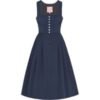 Midi Dirndl 70cm Gastro dunkelblau Stretch Babette 006872 ~ 34