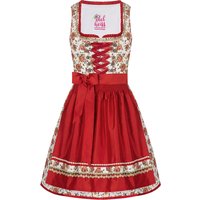 Mini Dirndl 55cm creme geblümt rot Linda 006924 ~ 30