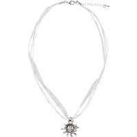 Collier mit Edelweissanhänger 000157 ~ weiß