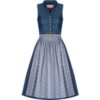 Midi Dirndl 65 cm blau grau Louise 007493 ~ 40