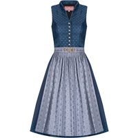 Midi Dirndl 65 cm blau grau Louise 007493 ~ 40