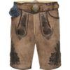 Lederhose kurz mit Gürtel eiche gespeckt Braumeister 007826 ~ 50