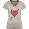 Trachtenshirt kurzarm grau rot Engerl 007874 ~ S