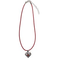 Collier mit Herzanhänger 000156 ~ dunkelrot
