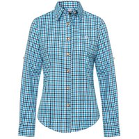 Trachtenbluse langarm türkis dunkelblau karo 008544 ~ 34