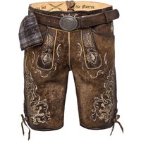 Lederhose kurz mit Gürtel tabak-rustikal Sonntag 001241 ~ 48