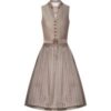 Midi Dirndl 70 cm taupe gemustert Klara 009176 ~ 44