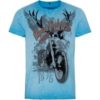 Trachtenshirt kurzarm blau bedruckt Till 009417 ~ S
