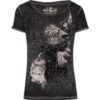 Trachtenshirt schwarz meliert mit Pailletten Thordis 009430 ~ L