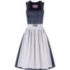 Midi Dirndl 65 cm dunkelblau weiß Mathilda 010041 ~ 38