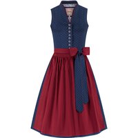 Midi Dirndl 65 cm blau rot Tanja 010074 ~ 32