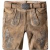 Trachtenlederhose Girgl (senf gespeckt-grau