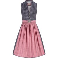 Midi Dirndl 65 cm blau rosenholz Louise 010226 ~ 32