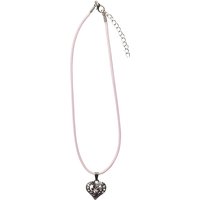 Collier mit Herzanhänger 000156 ~ rosa