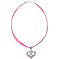 Collier in 11 Farben mit Herzgeweih und Svarowskisteinen 103573 ~ fuchsia