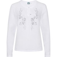 Trachtenbluse langarm weiß grau Winnie 009243 ~ 34