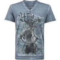 Trachtenshirt rauchblau Rebel Soul 011091 ~ L
