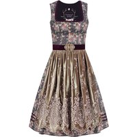 Midi Dirndl 65 cm schwarz beere geblümt Mariella 011656 ~ 36