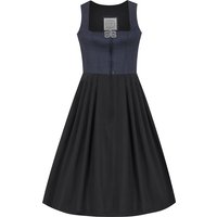 Midi Dirndl 70 cm Gastro dunkelblau schwarz Stretch Emma 014193 ~ 36