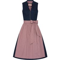 Midi Dirndl 65 cm dunkelblau rosenholz Valentina 014426 ~ 32