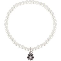 Perlenarmband creme mit Edelweiß 015315 ~ creme