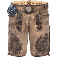 Lederhose kurz mit Gürtel graubraun antik Watzmann 015508 ~ 46