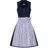 Mini Dirndl 60 cm dunkelblau geblümt weiß 015617 ~ 38