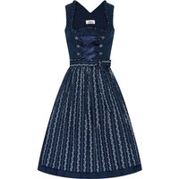 Midi Dirndl 65 cm dunkelblau gepunktet 015619 ~ 32