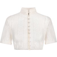 Dirndlbluse Spitze creme hochgeschlossen 011698 ~ 32