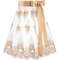 Dirndlschürze Spitze midi 65 cm taupe gold 016567 ~ L
