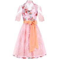 Midi Dirndl 65 cm rosa apricot Elfenparadies 012135 ~ 32