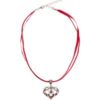 Collier in 11 Farben mit Herzgeweih und Svarowskisteinen 103573 ~ dunkelrot