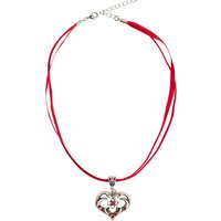 Collier in 11 Farben mit Herzgeweih und Svarowskisteinen 103573 ~ dunkelrot