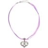 Collier in 11 Farben mit Herzgeweih und Svarowskisteinen 103573 ~ flieder